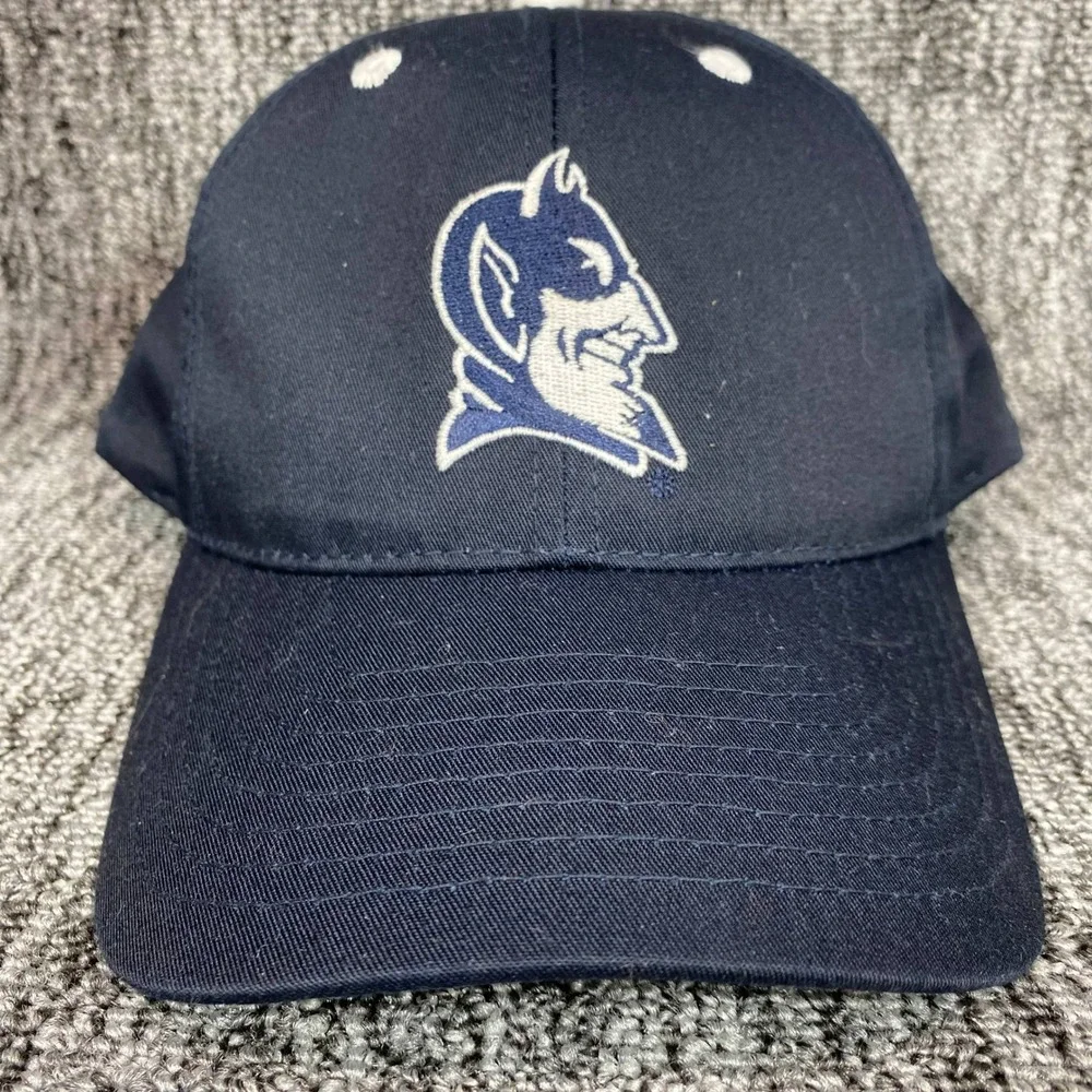 VTG Duke Blue Devils Hat Mens OSFA Navy Blue Snapback Cap Captivating Headgear
